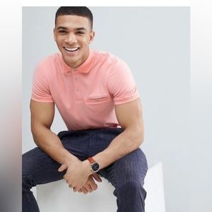 Ted Baker Mens Cagey Polo Pale Orange (Size 3=M)